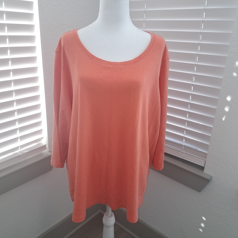 Isaac Mizrahi Vibrant Orange Top